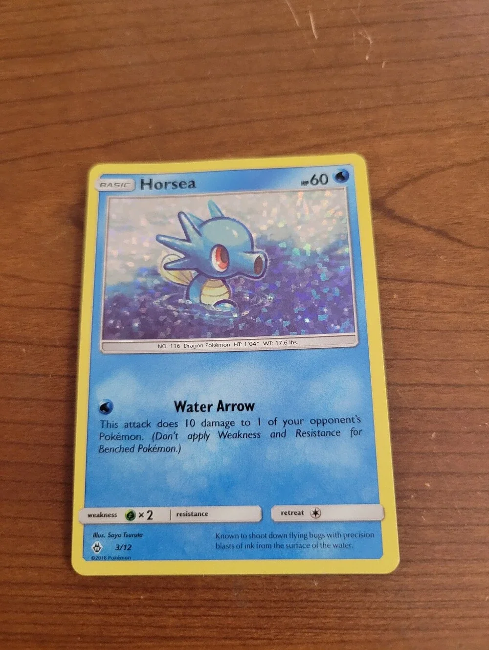 2018 Mint Cond. Pokemon Horsea Holo Promo Card